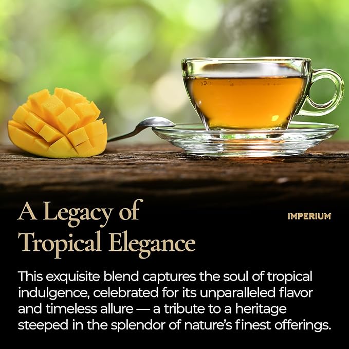 Imperium Mango Oolong Tea Loose Leaf (4oz), Hand-Picked Premium Oolong, Brews 100 Cups, Natural Beverage for Well-Being, Harmonious Floral Undertones, Tropical Sweetness and Smooth Fruity Taste