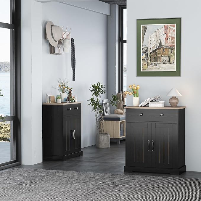 Kitchen Storage Cabinet, Modern Buffet Cabinet with Storage, Coffee Bar with 2 Drawers and 2 Doors, Floor Sideboard Buffet for Living Room, Dining Room, Bathroom