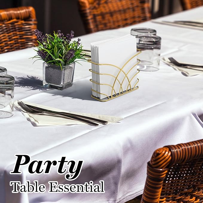 Napkin Holder for Table – Gold Iron Upright Napkin Dispenser for Paper Napkins, Napkin Dispenser for Kitchen Dining, Cocktail Picnic Bar Modern Kitchen and Dining Decor, Servilletero