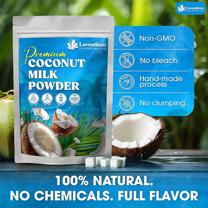 Lavendium, 10oz Coconut Milk Powder, 100% Natural, Unsweetened, Perfect for Cake, Coffee, Tea, Creamer Alternative, No Additives, No Gluten, Vegetarian.