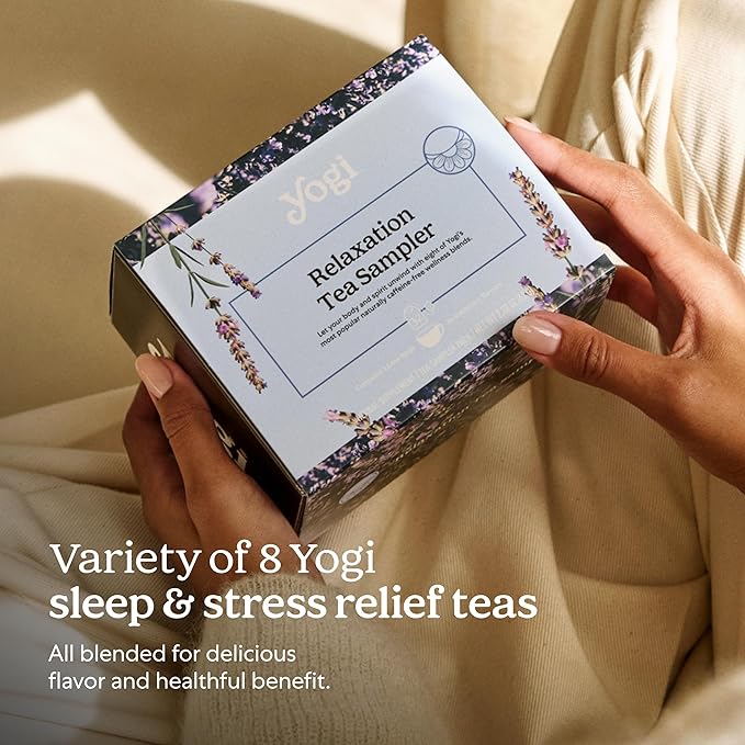 Yogi Relaxation Sampler Box (32 Tea Bags) - 8 Favorite Herbal Teas - Organic & Caffeine Free