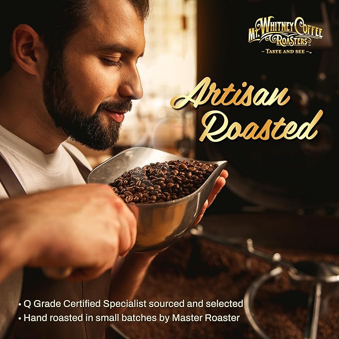 Mt. Whitney Organic Papua New Guinea, Medium Dark Roast, Low Acid Coffee (Whole Bean, 12oz)