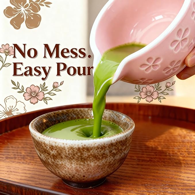 7 Pcs Matcha Kit for Matcha Lovers – Ceramic Matcha Bowl, Bamboo Whisk & Holder, Scoop, Scoop Rest, Metal Sifter and Tea Towel | Complete Matcha Tea Set for Home, Gift Set for Tea Lovers(Pink)