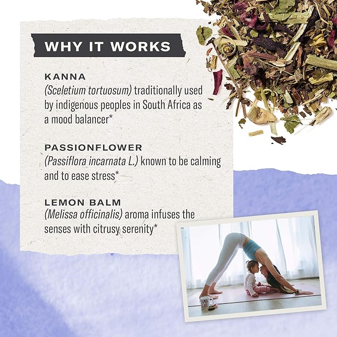 Numi Organic De‑Stress Herbal Tea 48 Tea Bags Caffeine Free Blend with Spearmint Passionflower Lemon Verbena Lemon Balm Hibiscus and Licorice for Relaxation and Calm