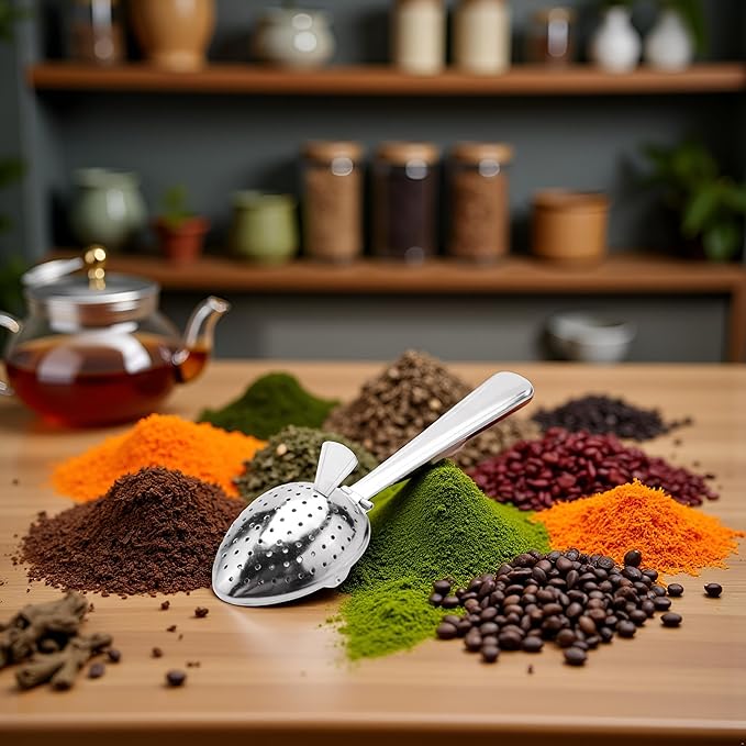 1pc Silver Stainless Steel Tea Infuser Strainer Spoon Loose Leaf Filter Herbs Spice NEW!Tea Strainers and Filters About 15cm in length