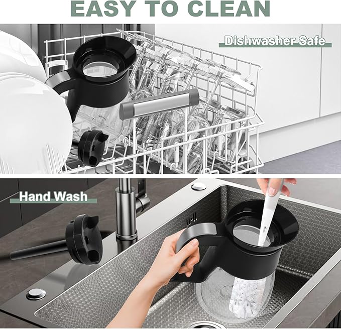 10-Cup Coffee Pot Replacement for Ninja Coffee Maker CM401 CM371 CP301, Glass Carafe with Brew-Through Lid Compatible with Ninja CM300 CM400 CP300 CM400BRN CF090 CF091 CF092 CM305 CM360