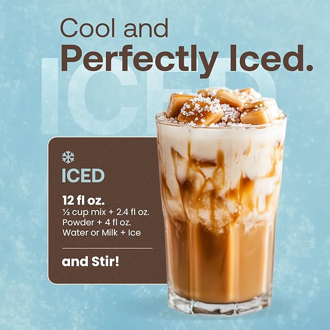 Dr. Smoothie Café Essentials Salted Caramel Latte – No Artificial Colors, Flavors, or Sweeteners – 20mg of Caffeine per Serving – Great for Hot, Iced, & Frozen Frappes (3.5 lb Bag, 26 Servings)