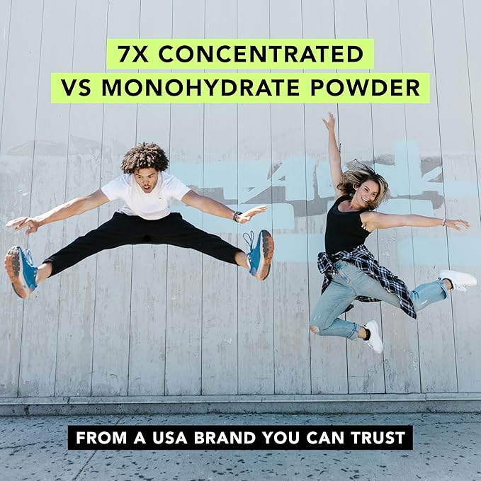 AMANDEAN Creatine HCl Pills. American Made CON-CRET. 120 Capsules. 7X Concentrated vs Monohydrate Powder. No Bloat. Muscle, Energy, Cognitive, Recovery Support for Men & Women. Gluten Free, Non-GMO.