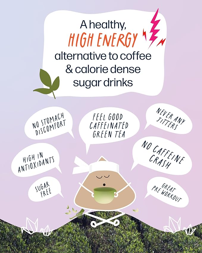 High Caffeine Tea (155 mg) - Kubo Tea: Organic Coconut Chai Black Tea Bags for Clean Energy & Focus | Healthy Coffee Substitute | Spiced Caffeine Blend | 20 Ct | Compostable Packaging