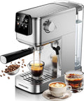 Espresso Machine 20 Bar Coffe Maker with Rapid Cold Brew, Compact Espresso Maker for Hot and Cold Cappuccino, Latte, Stainless Steel Coffee Machines with 1200ml Removable Water Tank