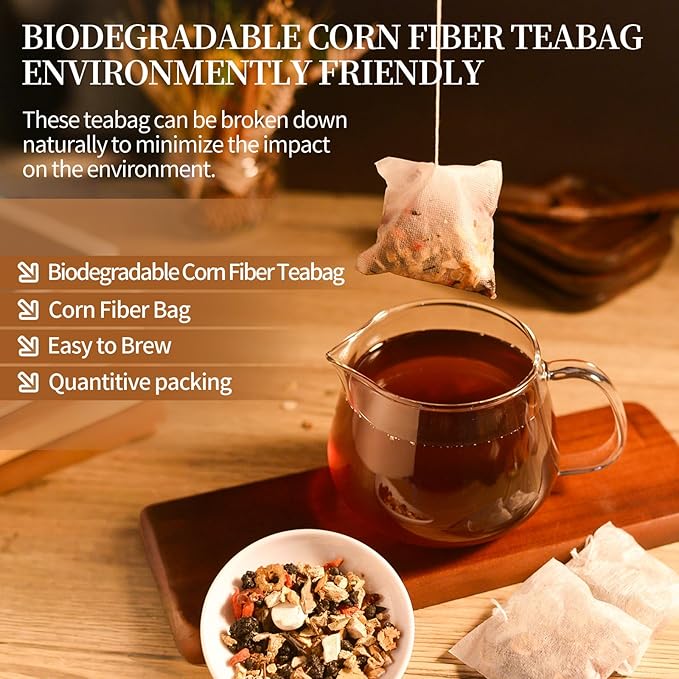 50Pcs Ginseng Ten Treasures Tea, Chinese Traditional Kidney Care Herbal Tea, Natural Kidney Cleanse Detox Tea for Women & Men, 10 Precious Ingredients Formula(50Bags, 600g)