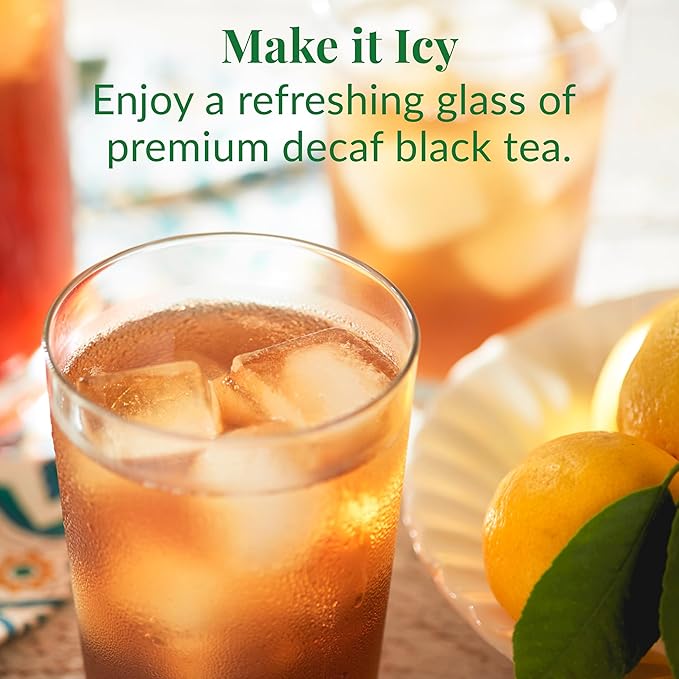 The Republic of Tea Decaf Ginger Peach Black Tea, Tin of 50 Bags