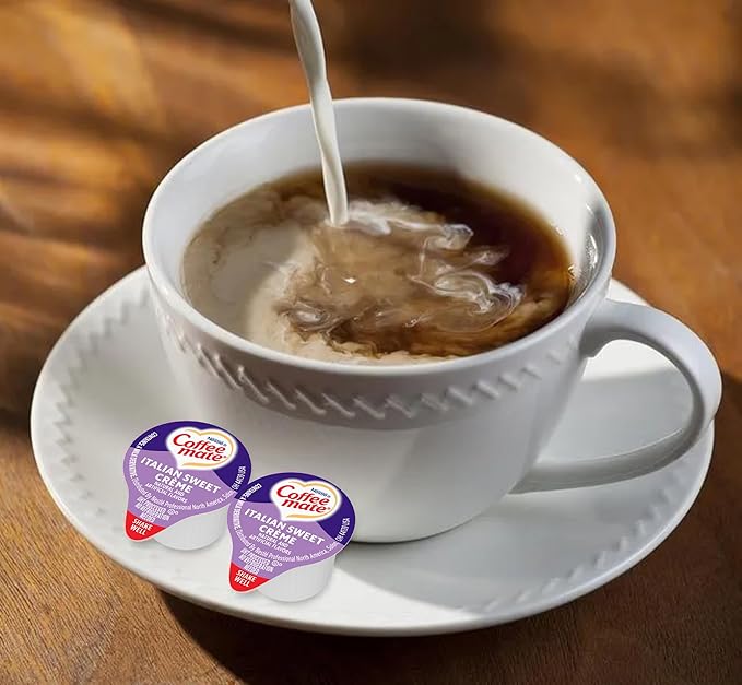 Nestle Coffee mate 84652 Liquid Coffee Creamer, Italian Sweet Creme, 0.375 oz Cups, 50/Box