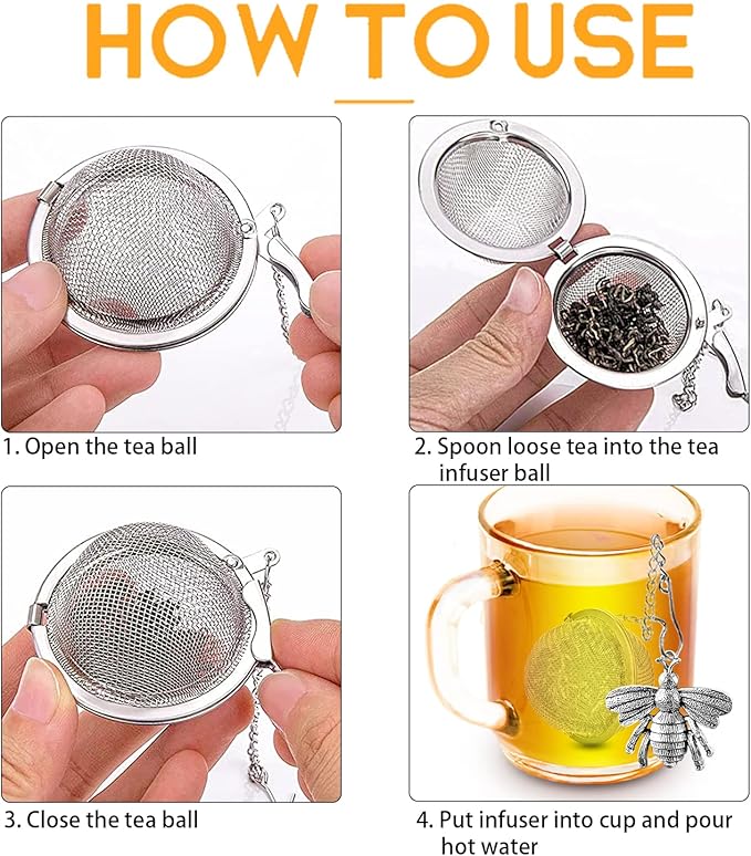 Handmade Honey Bee Tea Infuser - Strainer for Loose Leaf Tea & Spices
