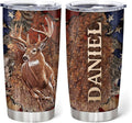 Hyturtle Personalized Hunting Gifts For Men - Deer Hunting Camo Tumbler 20Oz Travel Coffee Stainless Steel - Fathers Day Hunting Gift For Dad, Him, Boy, Husband, Hunters From Son, Wife On Birthday