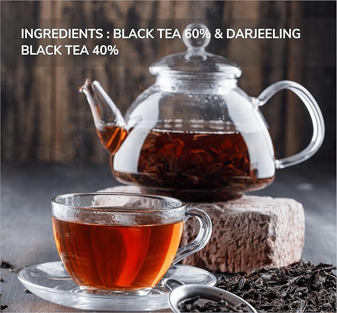 Pansari English Breakfast Tea – 100 Premium Tea Bags Classic Black Tea Blend With Darjeeling Rich Flavour & Medium Strength Perfect Morning Brew 50G Pack
