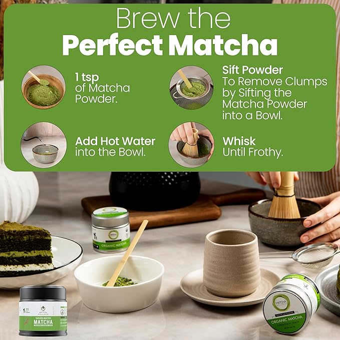 Matcha Wellness - Ceremonial Grade Matcha Green Tea Powder - Shizuoka Masters, Authentic Japanese, Smooth & Vibrant for Tea Ceremony, Whisked Matcha or Lattes