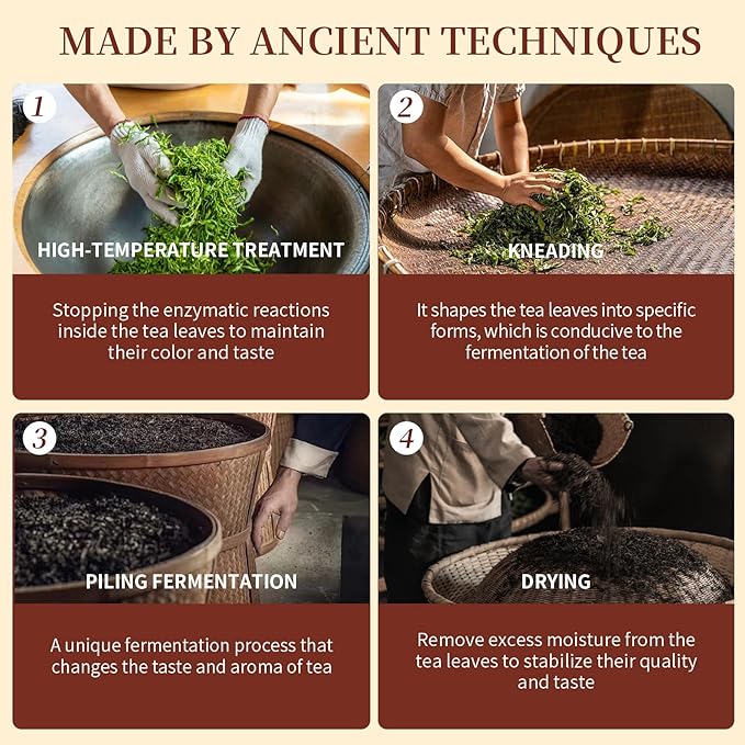 XIXICHA Pu 'er Tea Puerh Ripe Tea Loose Leaf Authentic Chinese tea Black TeaNo additives All-natural 140g/4.94oz （20 bags）普洱熟茶袋泡 独立包装茶叶