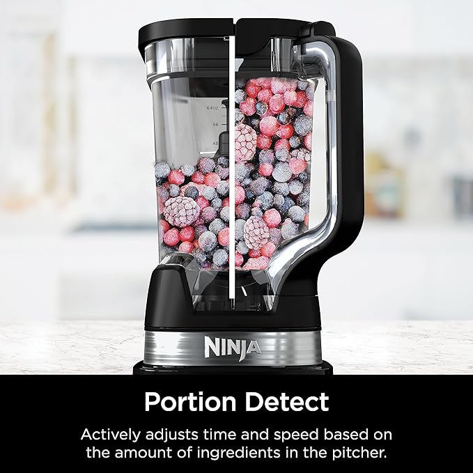 Ninja TB201 Detect Power Blender Pro, BlendSense Technology, For Smoothies, Shakes & More, 1800 Peak Watts, 72 oz. Pitcher, Blender, Black