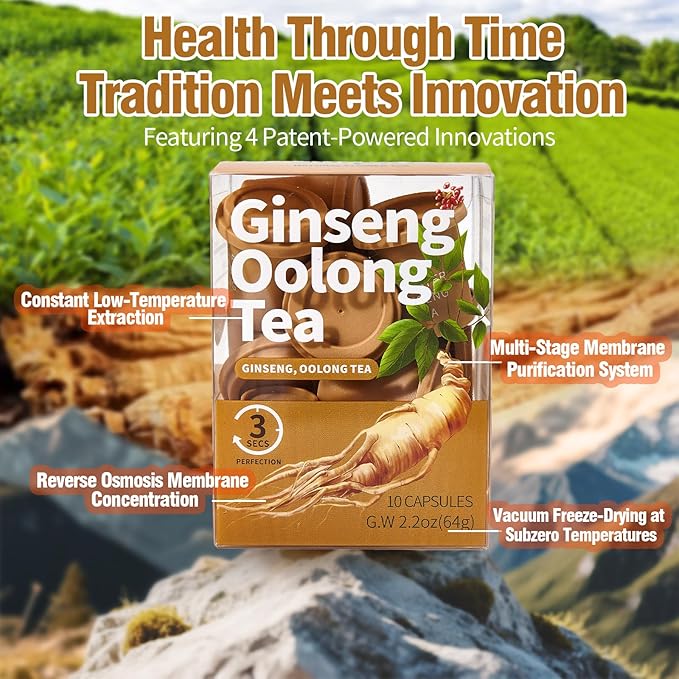 SAIPIN Ginseng Tea, 10 Pack 100% Pure Organic Ginseng Powder, No Additives, Non-GMO, Premium Instant Tea, Kidney, Energy & Immune tea for Women & Men, freeze-dried powder, Hot And Cold Soluble