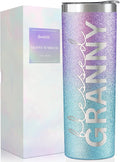 Onebttl Christian Grandma Gifts for Mother's Day, 20oz Purple & Blue Glitter Skinny Tumbler, Straw & Lid Included, Granny Gifts - Blessed Granny