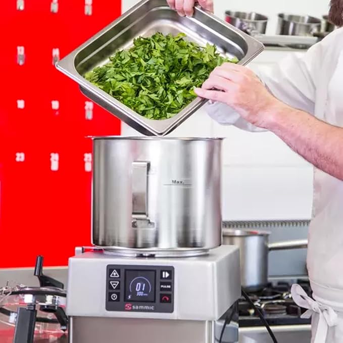 Sammic CK-38VCombi Vegetable Prep & Food Processor, Commercial Countertop Unit, 3 HP Variable Speed Motor, Reverse Function, Digital Controls, Force Control System, 8.5 Qt Bowl, 120V