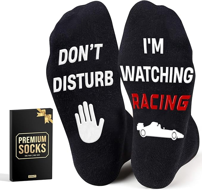 VICRAZY Racing Car, Sport Car Socks for Men, Women - Formula 1 Gifts, Racing Socks, Stocking Stuffers for Men, Women