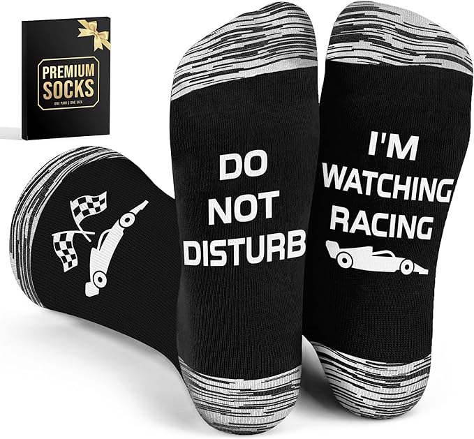 VICRAZY Racing Car, Sport Car Socks for Men, Women - Formula 1 Gifts, Racing Socks, Stocking Stuffers for Men, Women