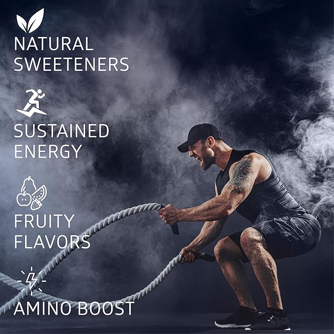 Just Energy Drink Powder, Refreshing Mixed Berry Energy Drink Mix with 21 Energy-Boosting Ingredients, Includes B Vitamins, Choline, Zinc, Chromium and Inositol, 30 Servings