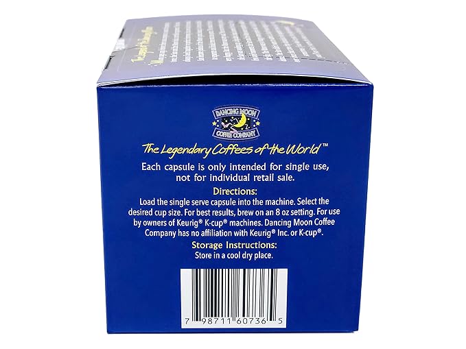 Dancing Moon Coffee Pods - 100% Jamaica Blue Mountain Medium Roast - K-Cup Compatible Keurig Coffee Pods - Small-Batch Crafted, Supports Military Charity (2 Pack)