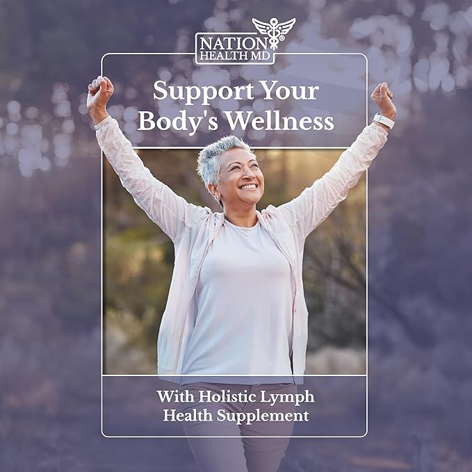 Lymph MD - Lymphatic Drainage Supplement - with Bromelain, Echinacea, Burdock Root, Dandelion, Rutin, Kelp & More - Lymph System Support for Women & Men - 60 Capsules