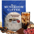 Seminhoof Instant Mushroom Coffee Powder Extract with Chaga,Lions Mane Turkey Tail Shiitake Cordyceps Reishi for better Focus, Energy, Digestion and Immunity Weight Loss Arabica Bean 20 Servings