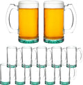 12 Libbey Beer Mugs Set, 12 oz. - Groomsmen Glassware - Green