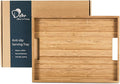 DETOR Serving Tray 17" x 13", Innovative Anti-Slip Coating, Light Walnut Bamboo Finish, Solid Bamboo Board, Decorative & Ottoman Tray for Food, Drinks, and Home Décor