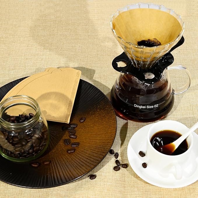 200 Count Coffee Filters 2, Cone Coffee Filters Size 02, Natural Unbleached Pour Over Coffee Filter 2-4 Cup, Disposable Coffee Filter Paper for V60 Pour Over Coffee Dripper and Drip Coffee Maker