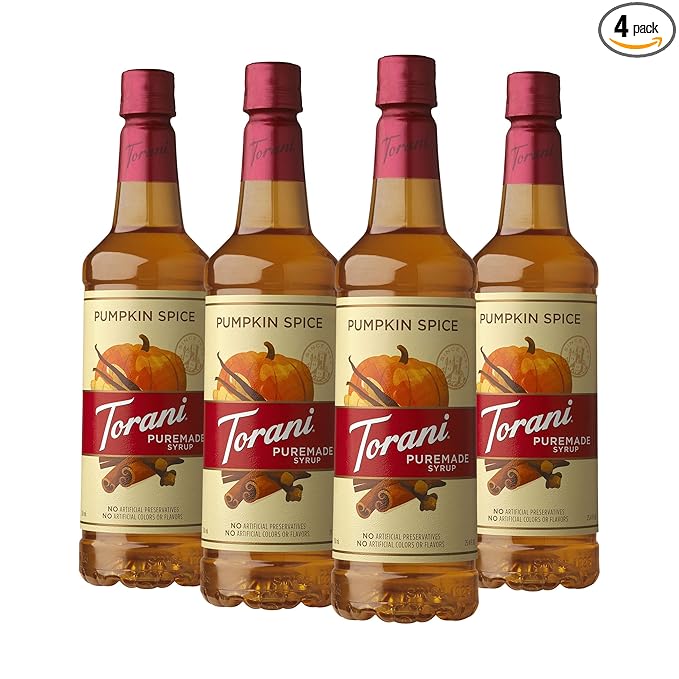 Torani Puremade Syrup, Pumpkin Spice, 25.4 Ounces (Pack of 4)