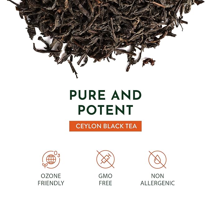 tekola Tea Co. - Organic Black tea. Premium Blend, Processed and Packed in Ceylon. Robust and Flavorful - 3 ounce