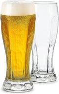 LUXU Beer Glasses, Hexagon Shape Pilsner Glasses set of 2,16oz Crystal Craft Wheat Beer Glasses,Lead-free Weizen vase for Drinking LAGER,Pint glasses for ALE,Premium IPA glasses,Great Gift Idea.