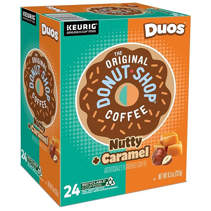 The Original Donut Shop Duos Nutty + Caramel Keurig Single-Serve K-Cup Pods, Medium Roast Coffee, 96 Count
