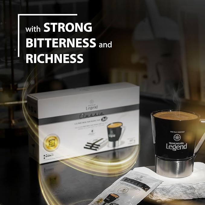 TRUNG NGUYEN LEGEND CLASSIC Premium Instant Coffee for Energy Boost by NANO+ Technology, Non-Dairy Creamer, Coffee Mix - Strong and Pure Vietnamese Instant Coffee (21 Packets/Box)