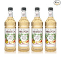 Monin - White Peach Syrup, Juicy Ripe Peach Flavor, Perfect for Cocktails, Mocktails, Iced Teas, & Smoothies, Gluten-Free, Non-GMO (1 Liter, 4-Pack)