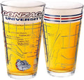 Greenline Goods – University of Gonzaga Bulldogs College Pint Beer Glasses (Set of 2), 16 oz – Full-Color Logo + Campus Map
