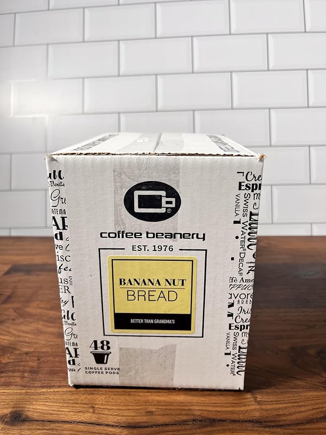 Banana Nut Bread Coffee Pods by Coffee Beanery | 48ct Bulk Medium Roast Arbica Coffee
