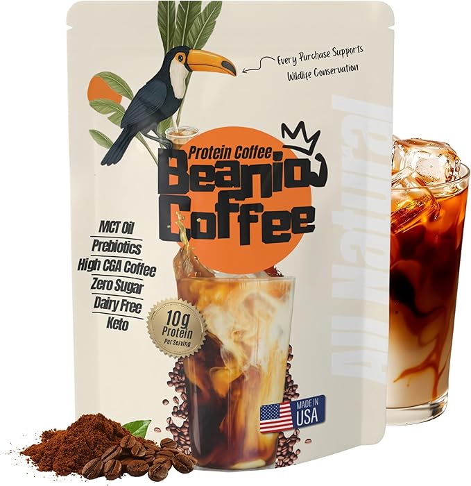 Protein Iced Coffee – Instant Collagen Coffee with High CGA for Energy & Focus – Sugar-Free, Dairy-Free, Lactose-Free, Keto & Fasting Friendly – 100mg Caffeine – 15 Servings