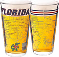 Greenline Goods – University of Florida Gators College Pint Beer Glasses (Set of 2), 16 oz – Full-Color Logo + Campus Map