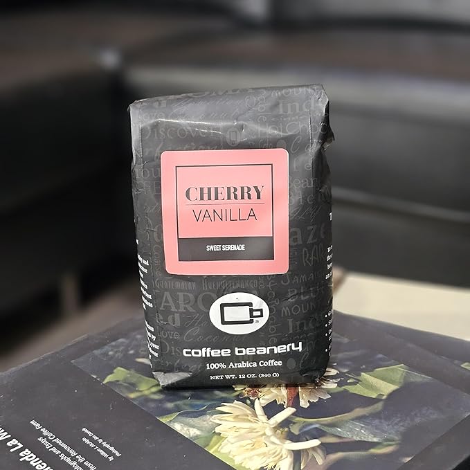 Cherry Vanilla Flavored Coffee by Coffee Beanery | Medium Roast, 12oz Ground, 100% Arabica