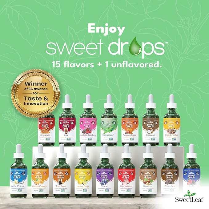 SweetLeaf Sweet Drops - Flavored Stevia Liquid Sweetener, Organic Stevia Extract, Zero Calories, Gluten Free, Keto Friendly, Non GMO, Natural Flavor, Sugar Alternative - Hazelnut, 2 Fl Oz (Pack of 2)