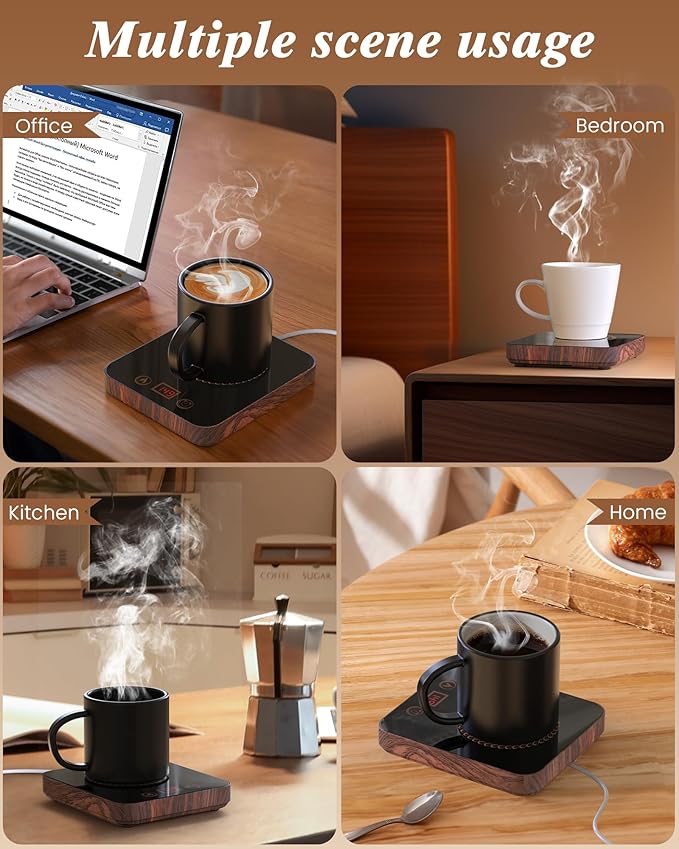 Coffee Mug Warmer for Desk with Auto Shut Off, Coffee Warmer for Desk Office Home Gifts (3 Adjustable Temp. &12 Hours Timer)
