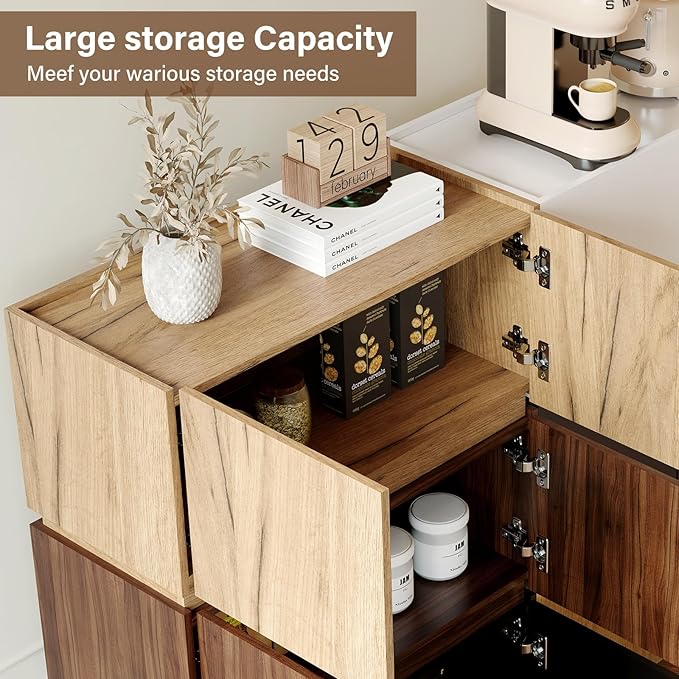 Stackable Small Storage Cabinet with 2 Doors - Modular Closet Solution and Short Storage Cabinet - Elegant Accent Cabinet for Home or Office Organization White