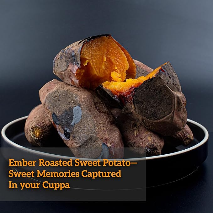 Spilled Tea | Ember Roasted Sweet Potato | Flavored Malty Assam CTC Black Tea with Purple Sweet Potato Flakes | Best Made with Chai / Royal Milk Tea / British Tea Making Method | Loose Leaf Tea